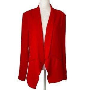 Lulu's Miss Punctuality red open-front blazer jacket size M